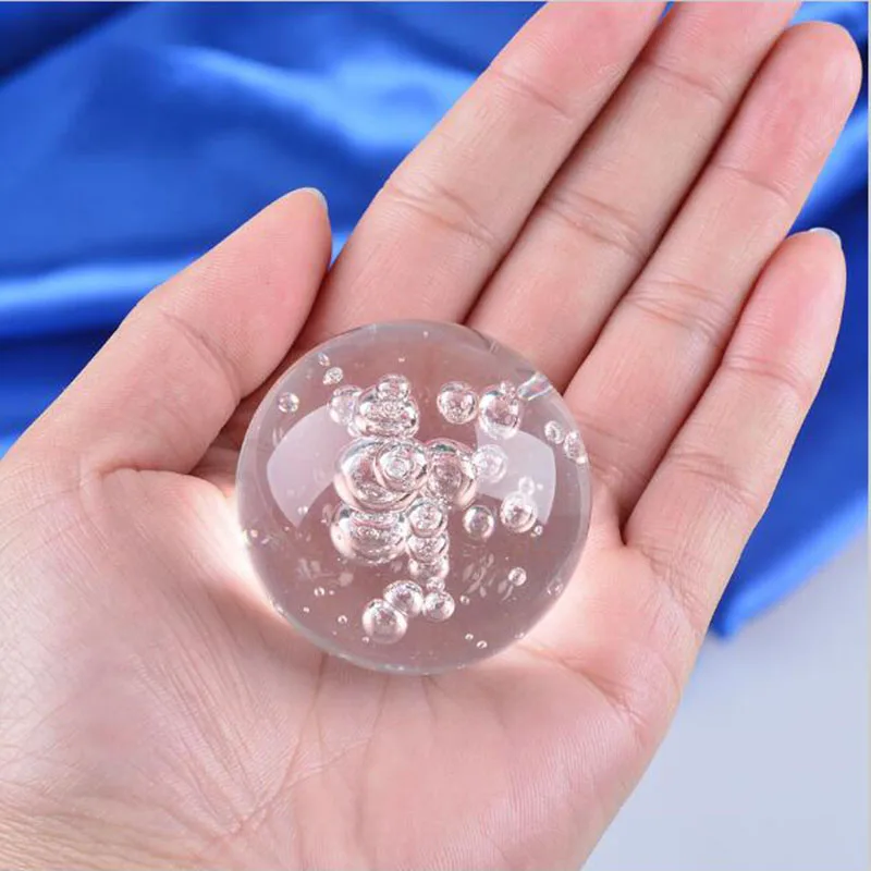 

1pcs 3cm 4cm Crystal Glass Bubble Ball Quartz Marbles Magic Ball Home Decoration Fengshui Crystal Sphere Crafts Arts&Collection