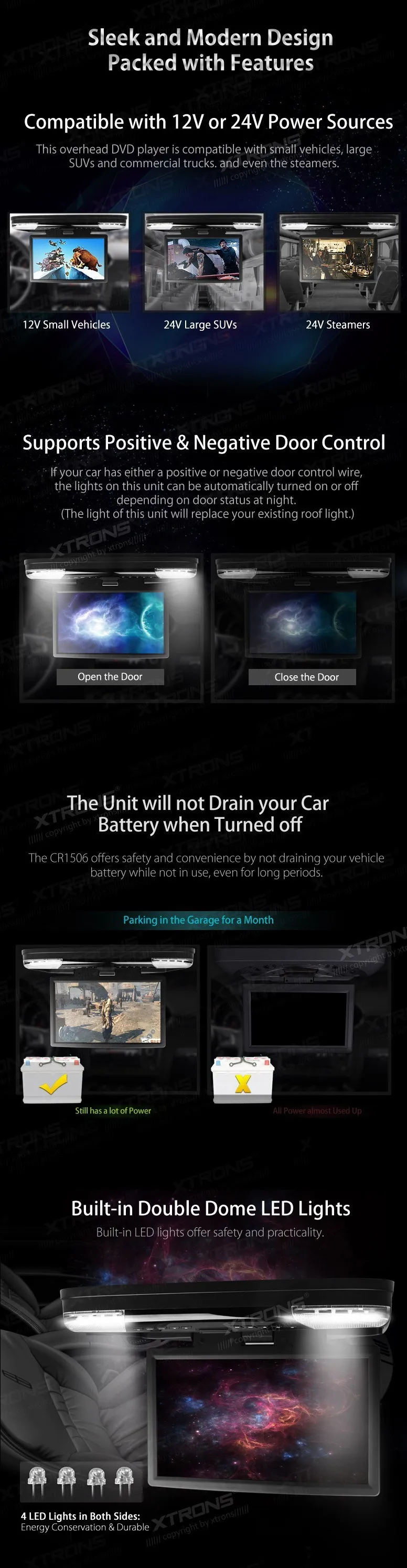 Cheap XTRONS HDMI 15.6" HD 1080P LCD Car Roof Mount Flip Down DVD Player Monitor Game Video USB 3