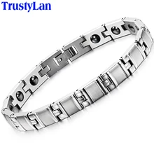 TrustyLan, пара браслетов для женщин, мода, 9 мм, широкий браслет из нержавеющей стали, магнитный браслет для здоровья, Женский браслет, детский