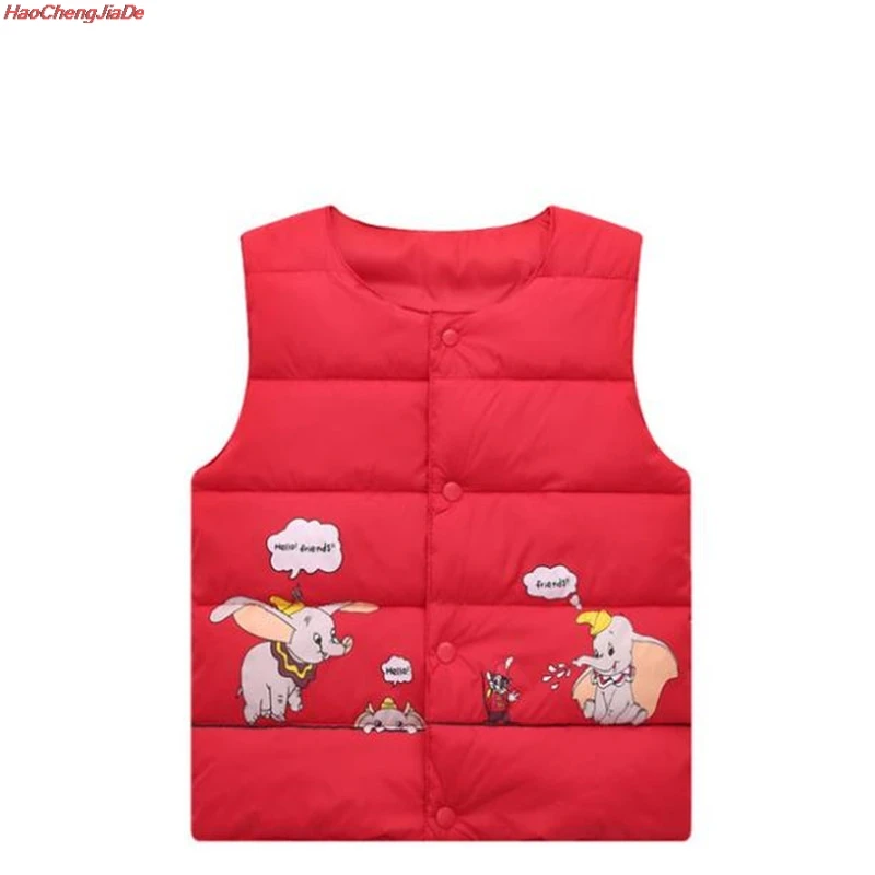 

Kids Girls Vests Children's Down Parkas Cotton Warm Vest Cartoon Baby Girl Boy Sweet Solid Waistcoat Outerwear 1-8 Years
