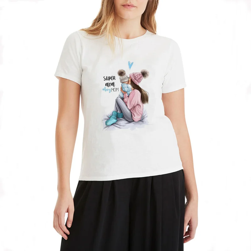 

2019 Women's Fashion Harajuku Super Mom Plus Size Funny T Shirts Kyku Korean Clothes Harajuku 90s Womens Clothing