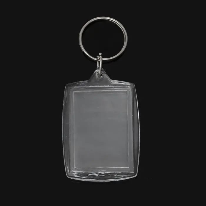 

8SEASONS Acrylic Key Rings Rectangle(Fit Photo Setting)White 9.1cm x 4.0cm,10 PCs