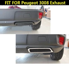 2PCS ABS Hinten Auspuff Schwanz Ende Rohr Abdeckung für Peugeot 3008 5008 Zugang Aktive Allure 2017 2018 2019 auto Styling