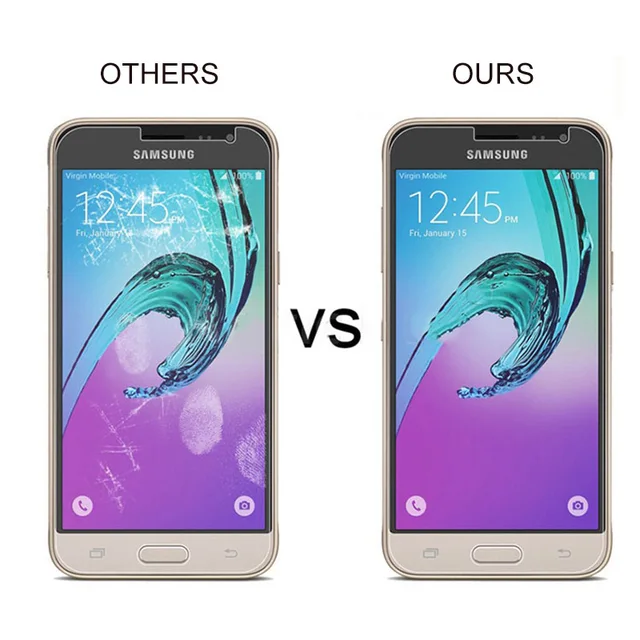 RONICAN Tempered Glass for Samsung Galaxy J3 2016 Pro Screen Protector 9H 2.5D Protection Film for Samsung J3 Pro Tempered Glass