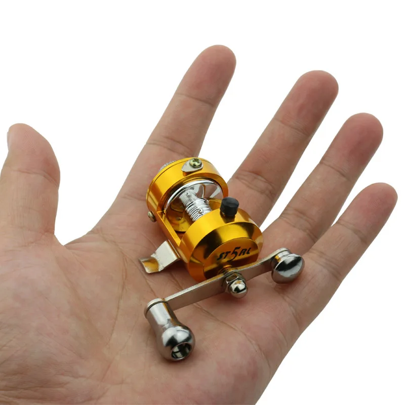 Portable Only 50g Mini Round Reels For Bait casting Reels Golden Metal