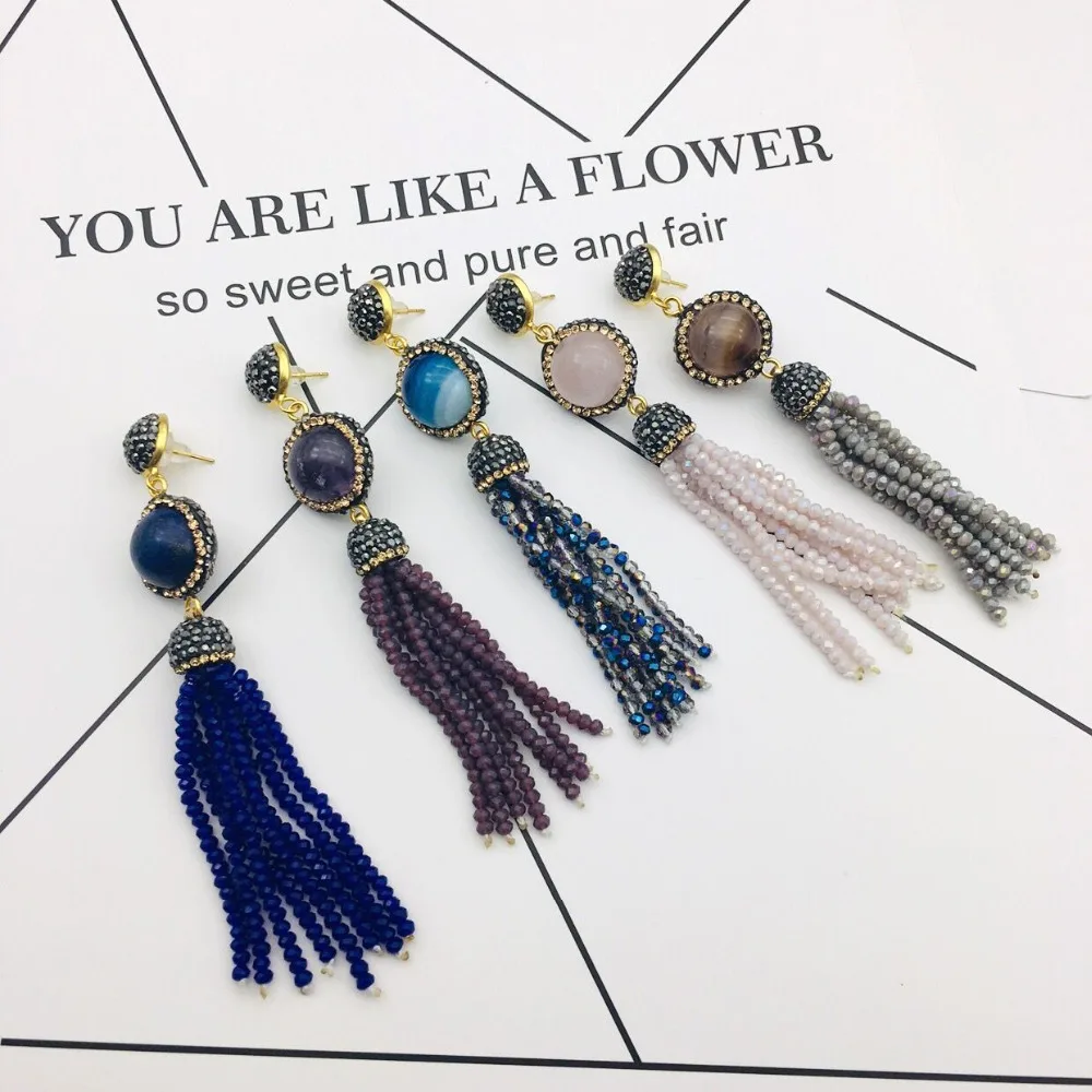 

108.8mm*18.6mm Tassel earrings for women diy Long earrings boho jewelry making trendy drop earrings SMT-EH0052
