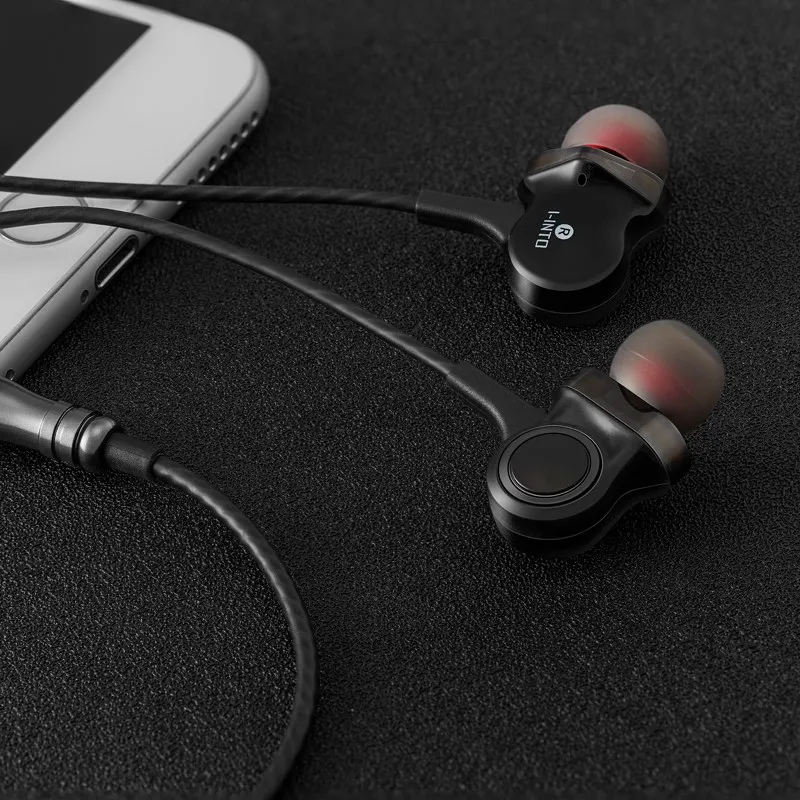 I-INTO i8 Earphone 3 Dynamic HI FI Earphones Bass Ear Bud In Ear Stereo Rock DJ Headset with Microphone for Phone Xiaomi/iPhone
