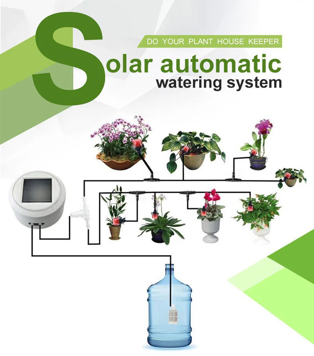 1 Набор интеллектуальное садовое автоматическое устройство орошения Солнечная зарядка суккулентный завод Капельное орошение инструмент водяной насос таймер система