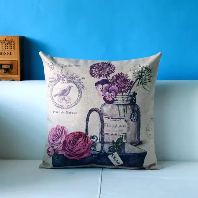 French Country Cotton Linen Pillowcase Simple European Baroque Garden