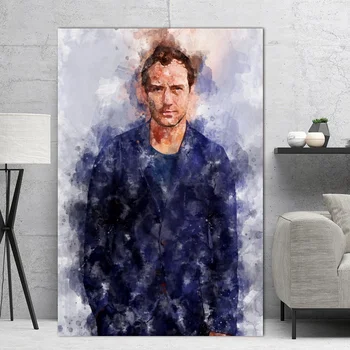 

Jude Law Movie Watercolor Poster Art Canvas Painting Home Decor