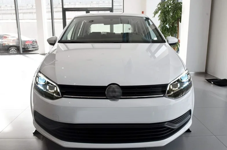 Новые автомобильные фары в сборе для Volkswagen Polo 2011- с 35 Вт ксеноновые лампы, проекторы ангельские глазки DRL для VW Polo фары