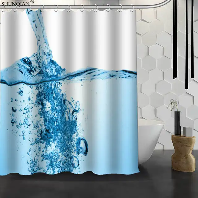 Water Shower Curtain Waterproof Fabric Bath Curtain Polyester Fabric