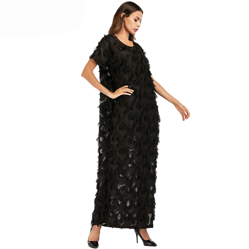 WHZHM Robe Femme мусульманское платье 2018 женское повседневное кружевное летнее с