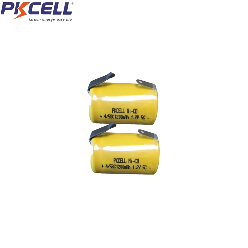 PKCELL 50 шт. 4/5sc1200mAh 1 2 V NICD аккумуляторная батарея nicd плоский верх с вкладками для