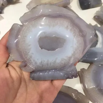 

Beautiful Natural Agate Geode Fish Figurine Drusy Cluster Crystal Flower Jade Quartz Mineral Specimen for Home Decor