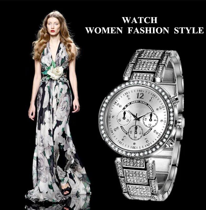 

Luxury Crystal watch women rhinestone quartz watches Stainless steel elegant ladies fashion wristwatches mujer hot sale relogio