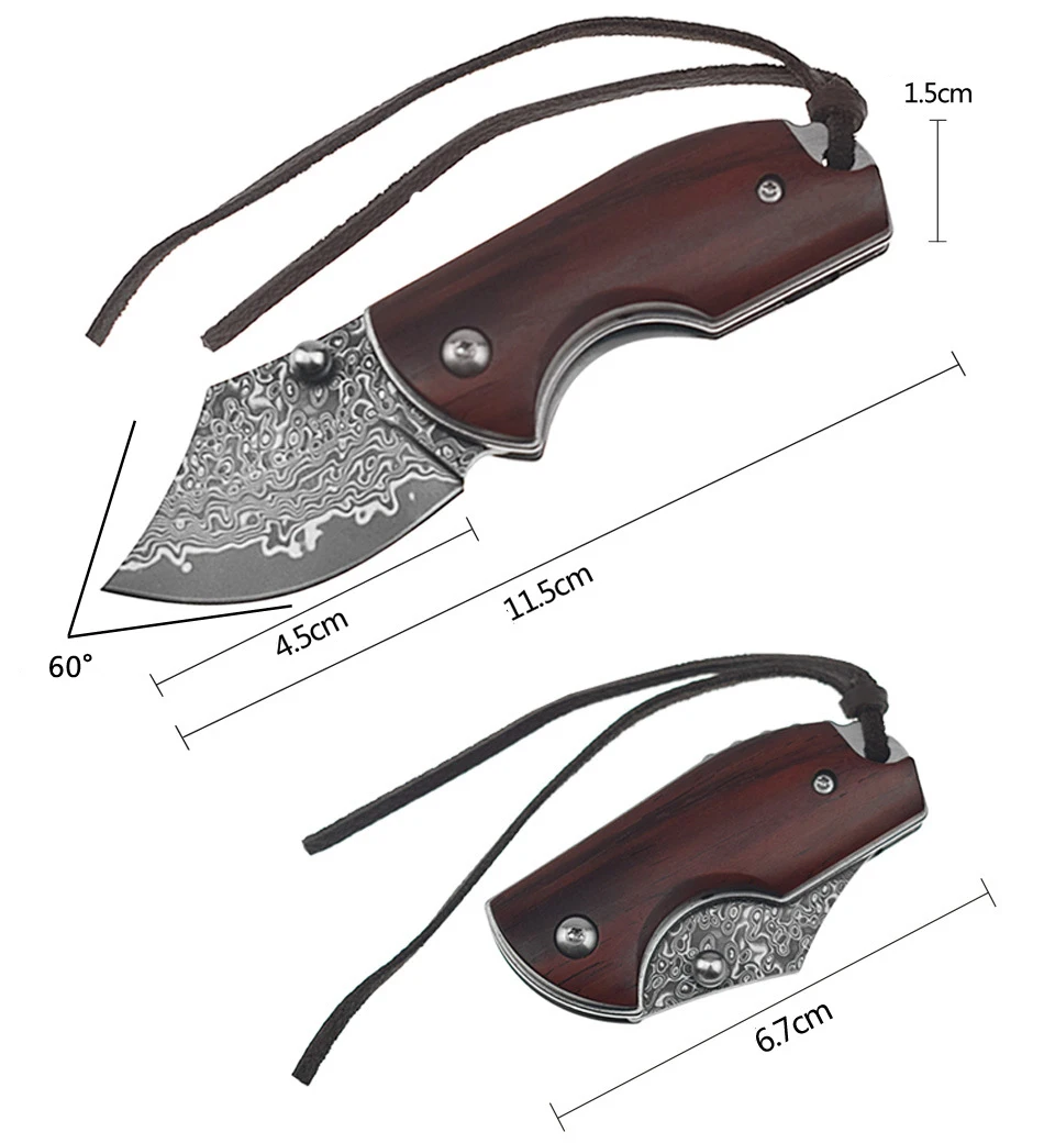 Складной нож дамасский нож высокой твердости мини складной нож открытый спасательный инструмент для выживания подарок коллекционный нож