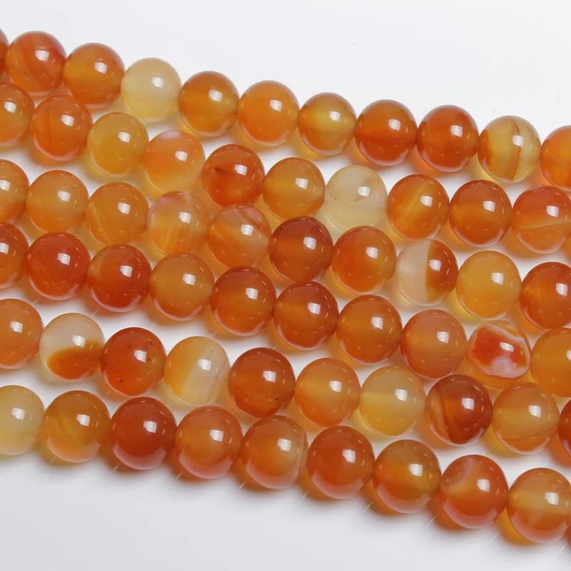 

Baihande Natural Carnelian Red Agate Onyx Stone 4 6 8 10mm Round Gemstone Loose Beads For Necklace Bracelet DIY Jewelry Making