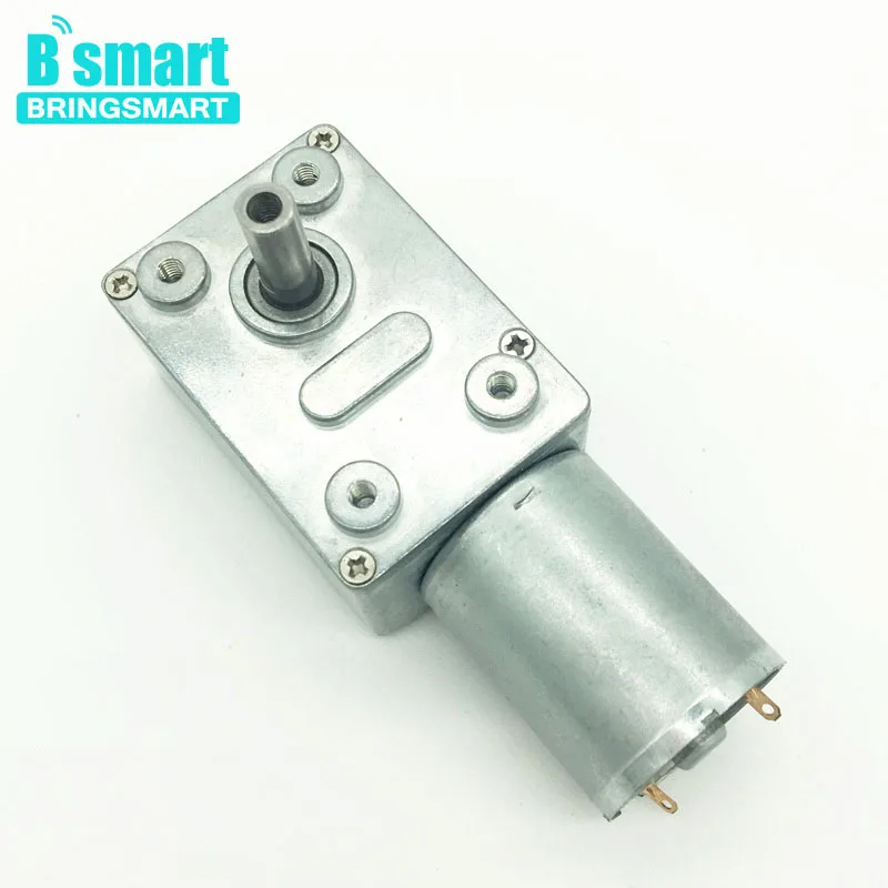 

Bringsmart 12-24V DC Worm Gear Motor 3-210rpm Reversed Self-locking Mini Reduction Box Turbine Worm Reducer 370 Motor DIY Toys