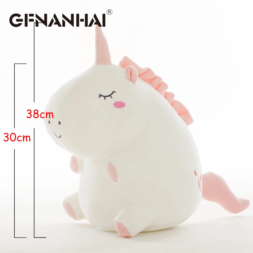 1pc 38cm kawaii round unicorn plush toy stuffed soft cute animal plush pillow doll for kids children lovely birthday gift