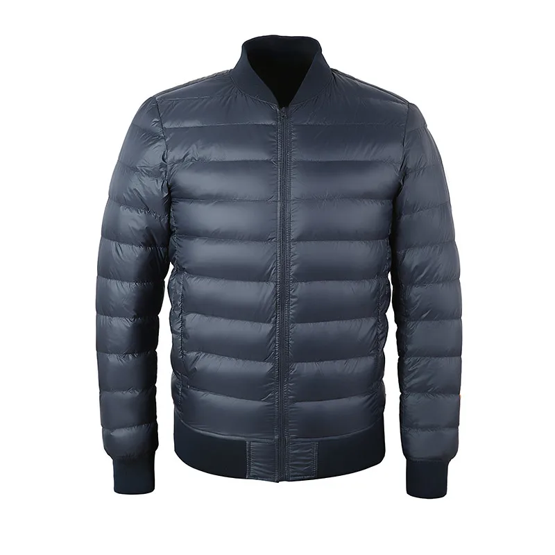 

Sanishroly New Men's Down Coat Autumn Winter Ultra Light White Duck Down Parka Jacket Male Thin Short Baseball Outwear Tops S360