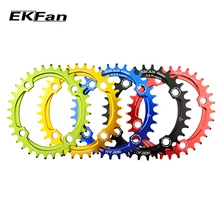 Ekfan 104bcd bicicleta chainring 32t/34t/36t estreito grande redondo ciclo oval roda de rodas 7075-t6 mtb bicicleta círculo placa do cárter