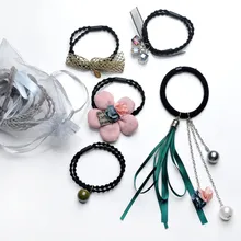 

5 PCS Beautiful Pearl Flower Hairwear Fresh And Lovely Hair Rope Combination For Girls And Women Hairwear Hair Accessories A243