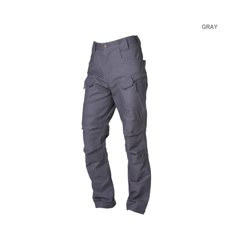 CQB Outdoor Sport Tactical Military Men's Pants for Climbing Overalls Trekking Breathable Trousers Multi-pocket Traveling Pants - Цвет: Grey