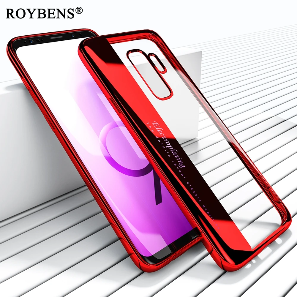 

Fashion Plating Luxury Soft Transparent Silicone Phone Case For Samsung Galaxy S9 Plus S9+ Note 8 For Galaxy S8 Plus Cover Case