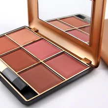 Professional Makeup Blusher Long Lasting 6 Color Minerals Powder Retro Face Base Blush Bronzers Contouring Make Up Palette