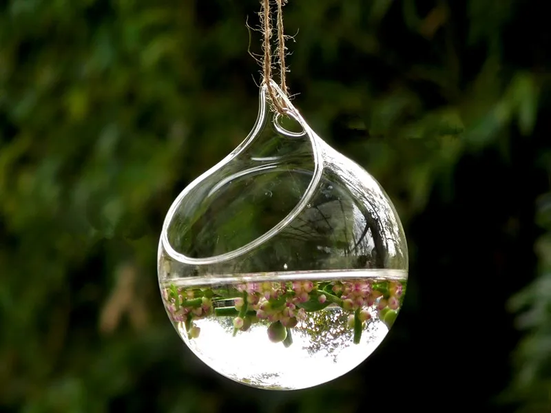 Диаметр = 8 см маленький размер подвесной стеклянный террариум Ваза Красивая свадебная декоративная подставка висячий стеклянный глобус ваза