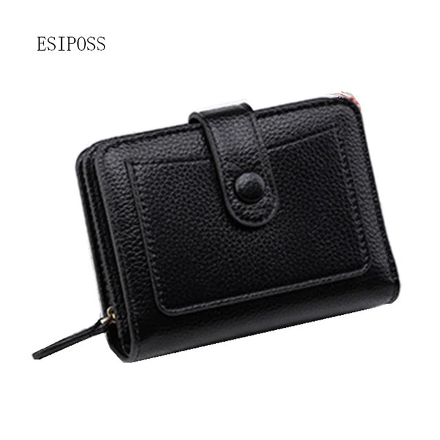 Women wallet female two fold short Purse lychee pattern women&#39;s coin purse card holder wallet ...