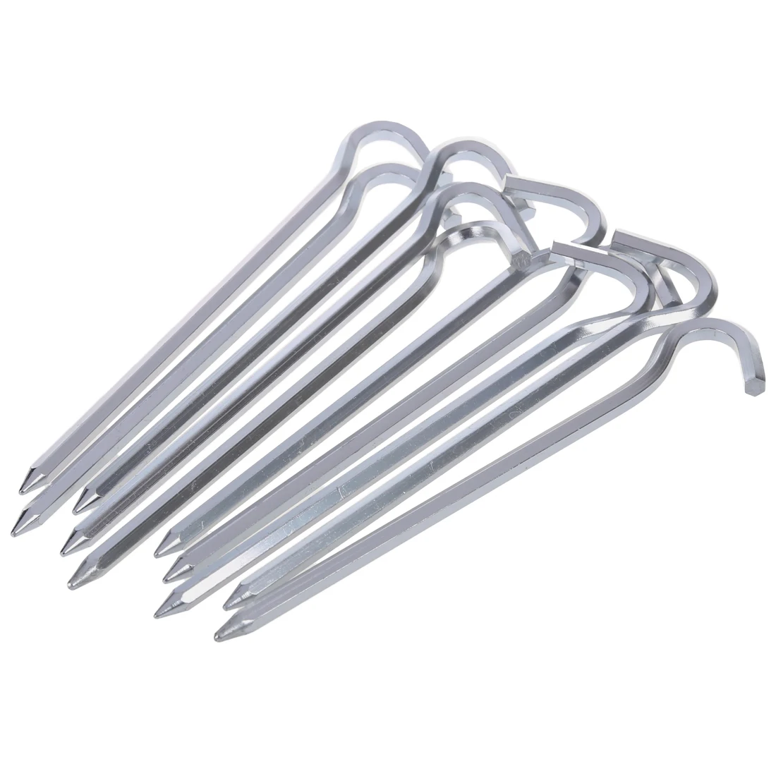 10 pcs 18cm Outdoor Camping Hiking Aluminum Alloy Tent Pegs Stakes Hook