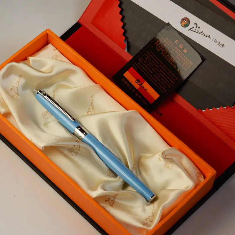 pen and original box Пикассо 605 авторучка тонкий перо черный синий белый и серебристый 3 цвета можно выбрать коробку или не Офис Бизнес лучший подарок - Цвет: pen and original box