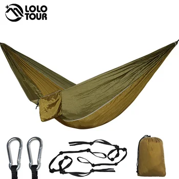 

Outdoor Hammock With 3 Meters Tree Ropes Nylon Folding Ultralight Portable Hammocks For Travel Campus Leisure 270*140CM