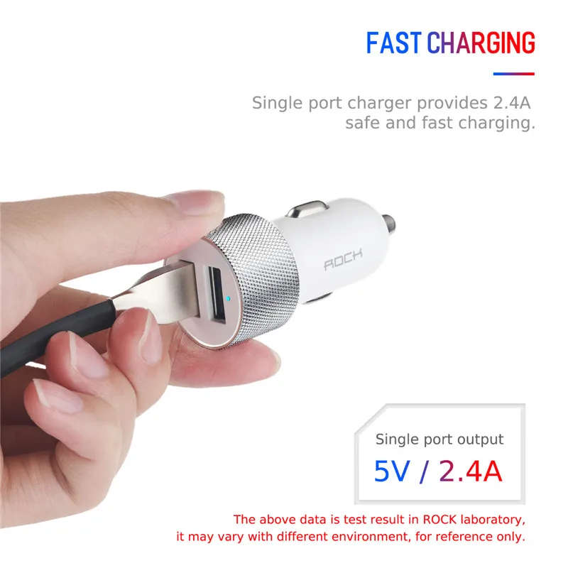روك 5 V 2.4A مصغرة المزدوج USB شاحن سيارة شحن سريع سيارة معدنية-شاحن السيارات تهمة 2 ميناء 12 W ل فون XS ماكس X 8 7 6 سامسونج