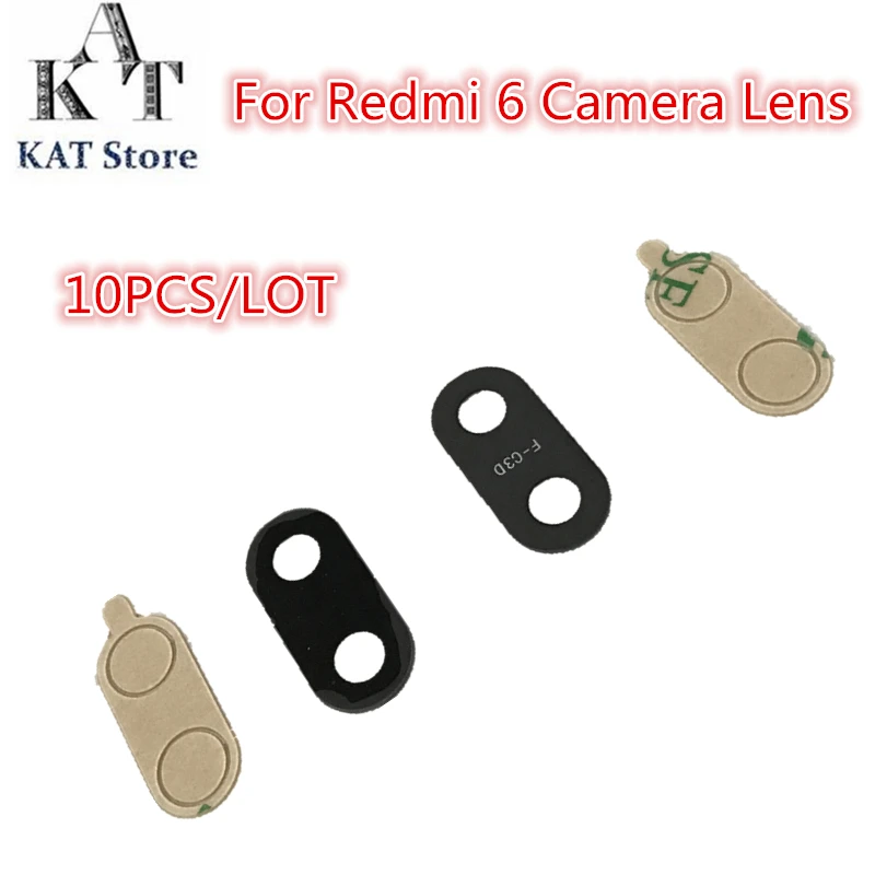 10PCS For Xiaomi Redmi 5 5A 6 6A Rear Back Camera Lens Glass With A Sticker Replacement Parts