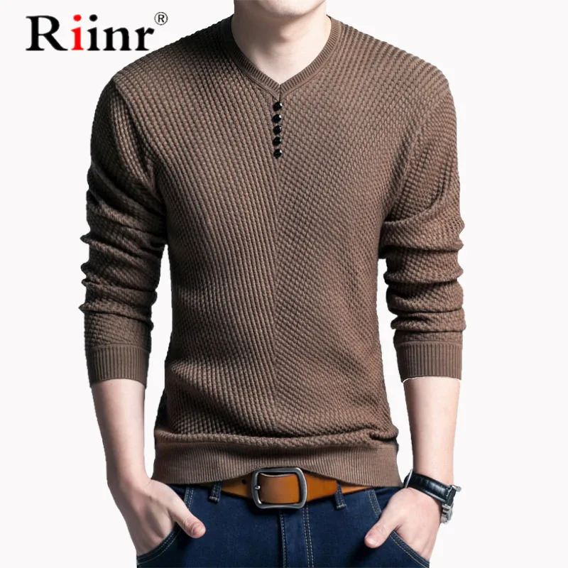 

M-3XL Winter Henley Neck Sweater Men Wool Pullover Christmas Sweater Mens Knitted Sweaters Pull Homme Jersey Hombre 2019