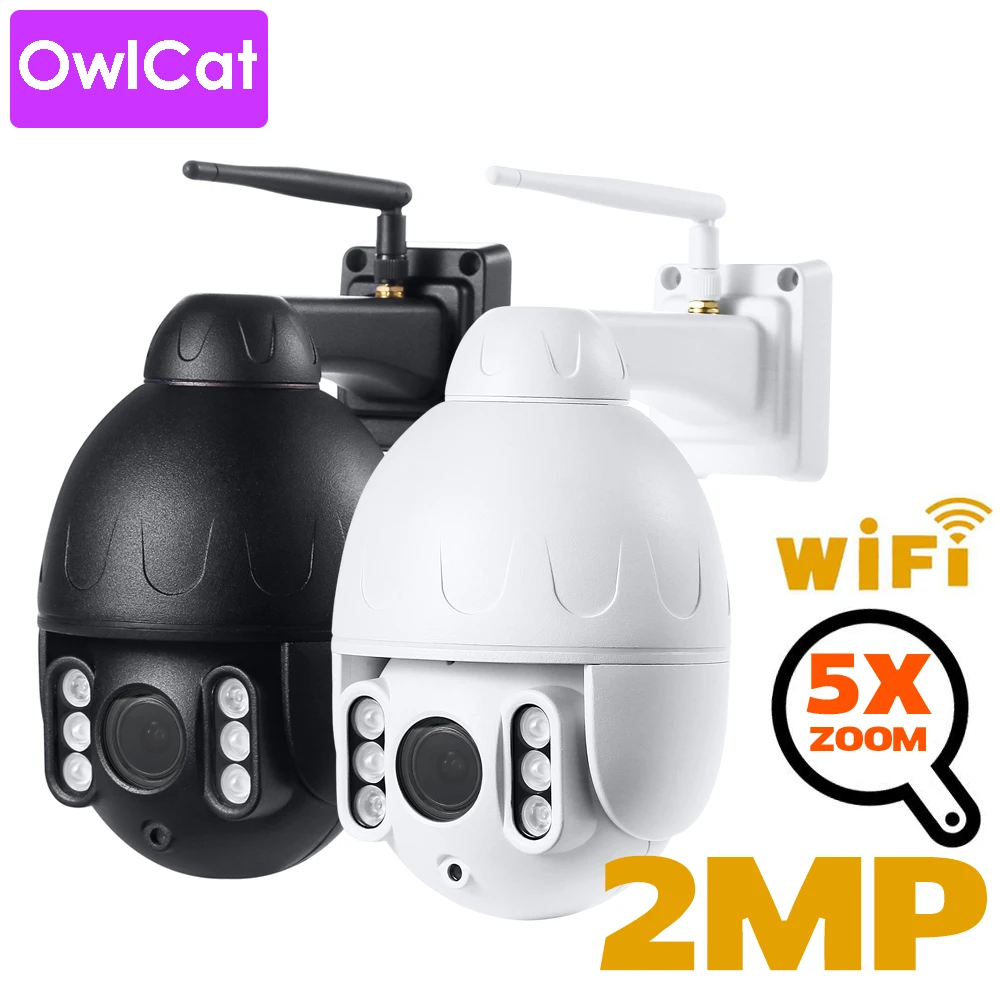 

OwlCat Wi-Fi IP Camera Bullet PTZ Outdoor Waterproof IP66 CCTV Auto Cruise movement Two Way Audio SD card Motion Phone APP Onvif
