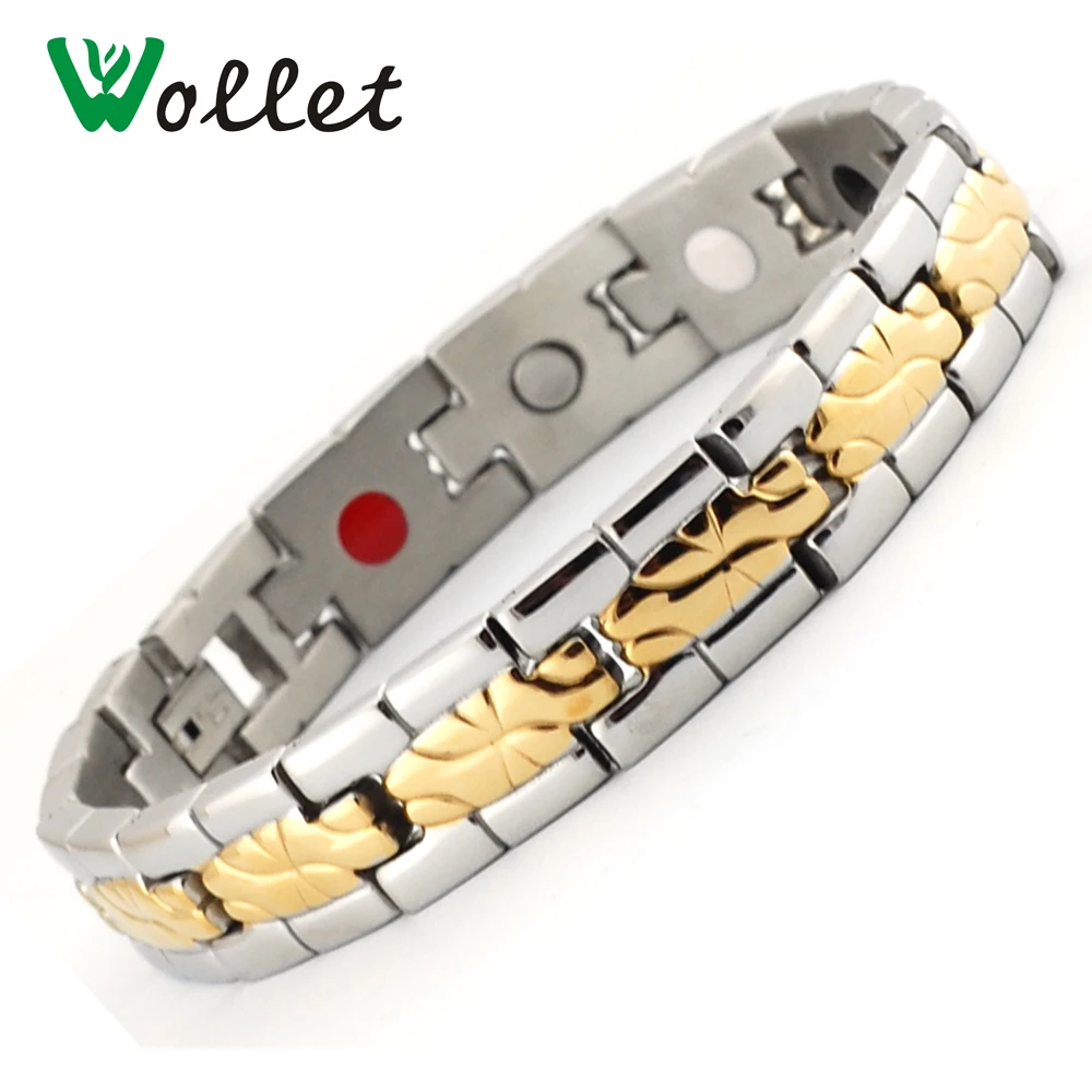 

2015 magnet infrared germanium tourmaline negative ion magnetic 316l stainless steel men's bracelets