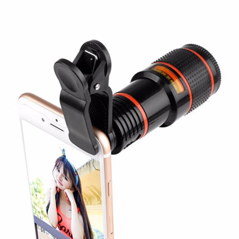 TOKOHANSUN HD Мобильный телефон телеобъектив 12X зум телескоп объективы с зажимом для iPhone 6S 5S 7 8 huawei Xiaomi samsung