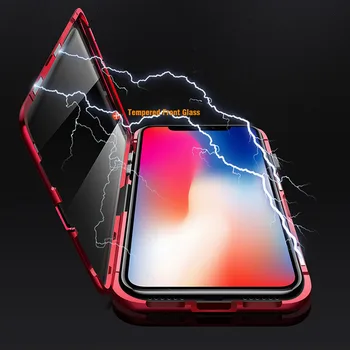 

Third Generation 360 Full Coverage Tempered Glass case Magnetic Adsorption case for Iphone XS MAX XR XS X
