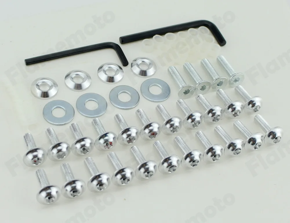 

Chrome Aluminum Motorcycle Fairing Bolts Screw Kit for 1998-1999 Yamaha YZF R1