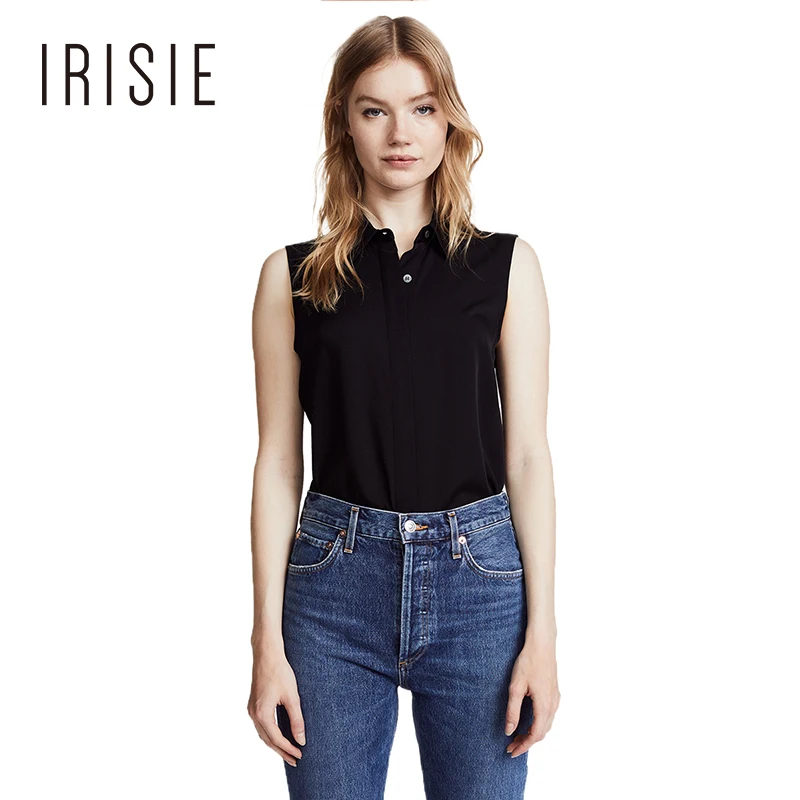 IRISIE Brand 2018 Women Solid Black Casual Shirt