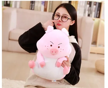 

about 35cm cute cartoon pink pig plush toy new style soft doll throw pillow Christmas gift w2284
