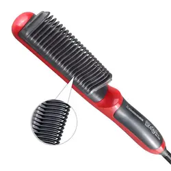 Выпрямитель для волос Прочный Электрический расческа для прямых волос кисточки ЖК дисплей с подогревом керамический утюжок для волос ЕС Plug