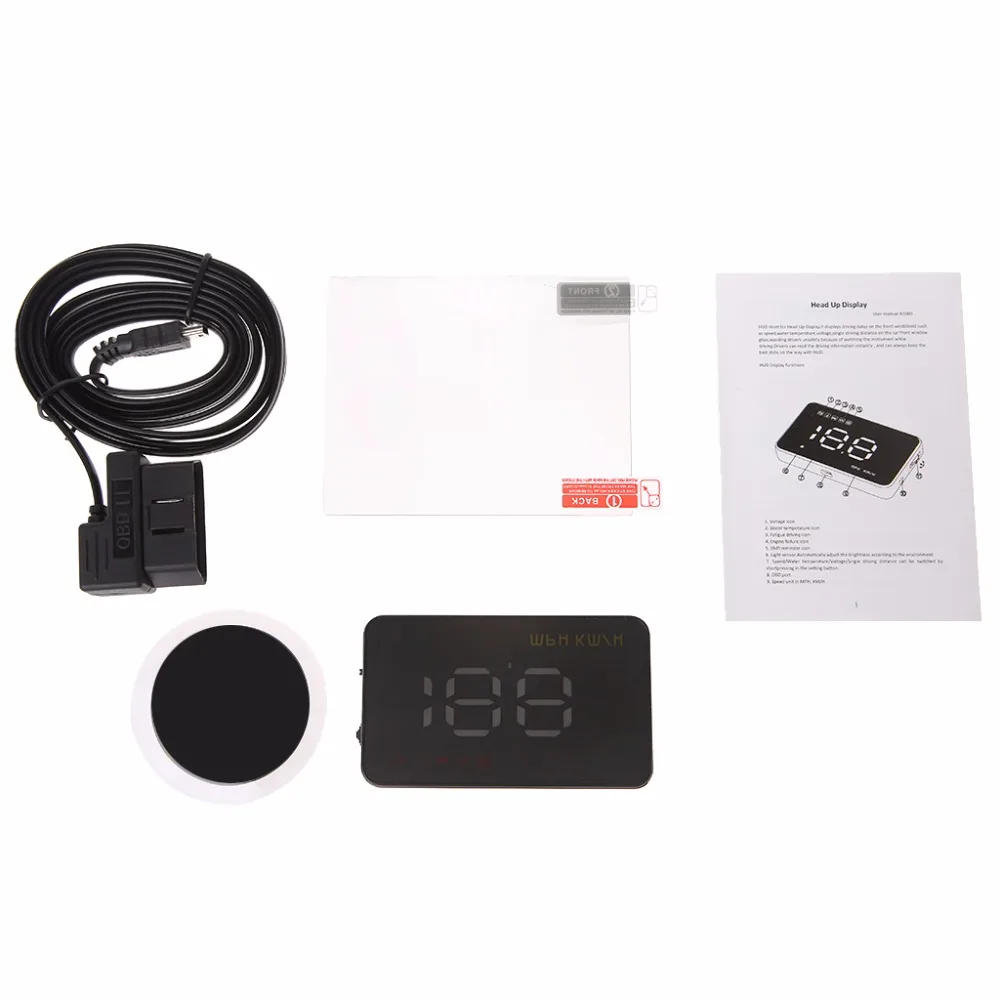 

1 Set Digital Car Speedometer Auto Car HUD Head Up Display Windshield Project Speedometer Over-speed Alarm Voltage Alarm A1000