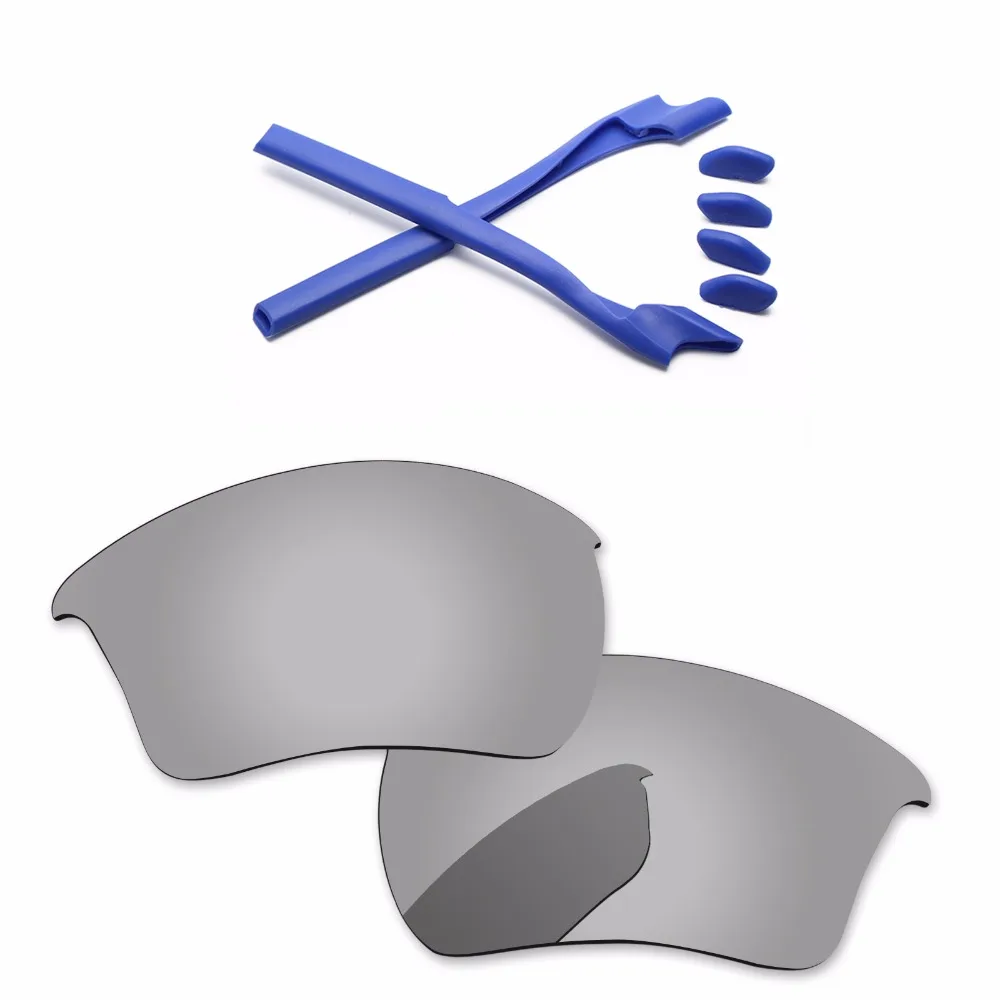 PapaViva хромированное зеркало поляризованные Сменные линзы и синий резиновый комплект для полукуртки 2,0 XL Солнцезащитные очки Рамка