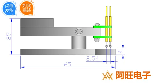 Debug Program Jig Debugging Download the Spring Needle 2.54mm-3P Double Row STM32 STC 3 Feet