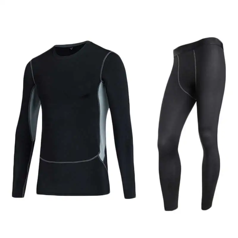 Men Pro Conpress Fitness Winter Thermal Underwear Set Quick Dry Gymming Male Spring Autumn Sporting Runs Yogaing Long Johns 2029 | Спорт и